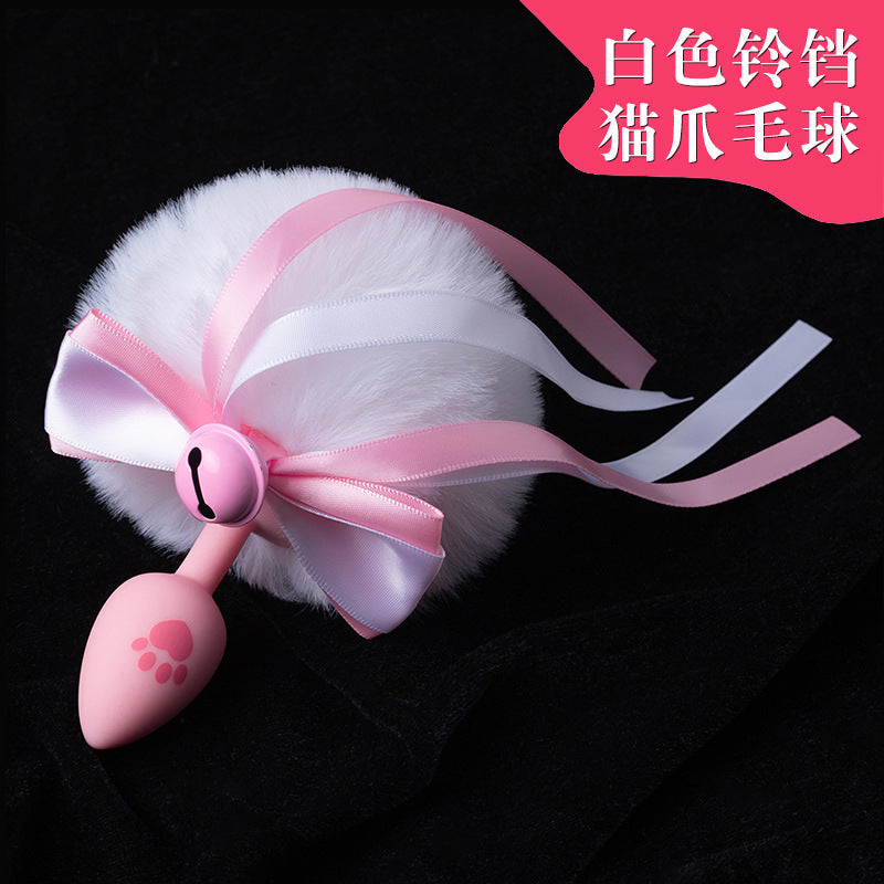 Image of SM Sex Fun Backyard Supplies Silicone Cat Paw Tail Anal Plug Backyard Products Female Masturbation Adult Femdom Props